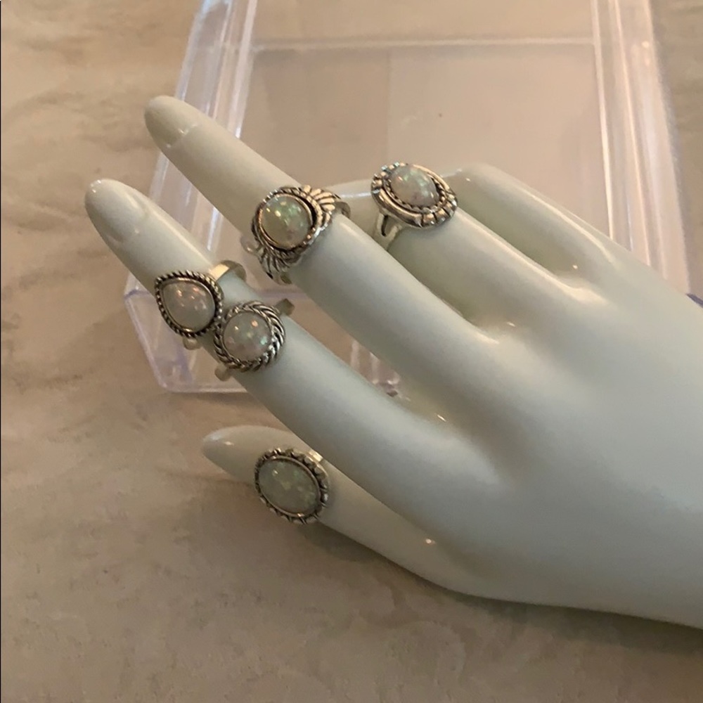 3 for $25- NEW Faux Opal 5 Ring Set